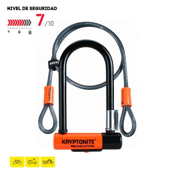Candado-Kryptonite-U-lock-Evolution-mini-7-+-cable-Nivel-de-Seguridad